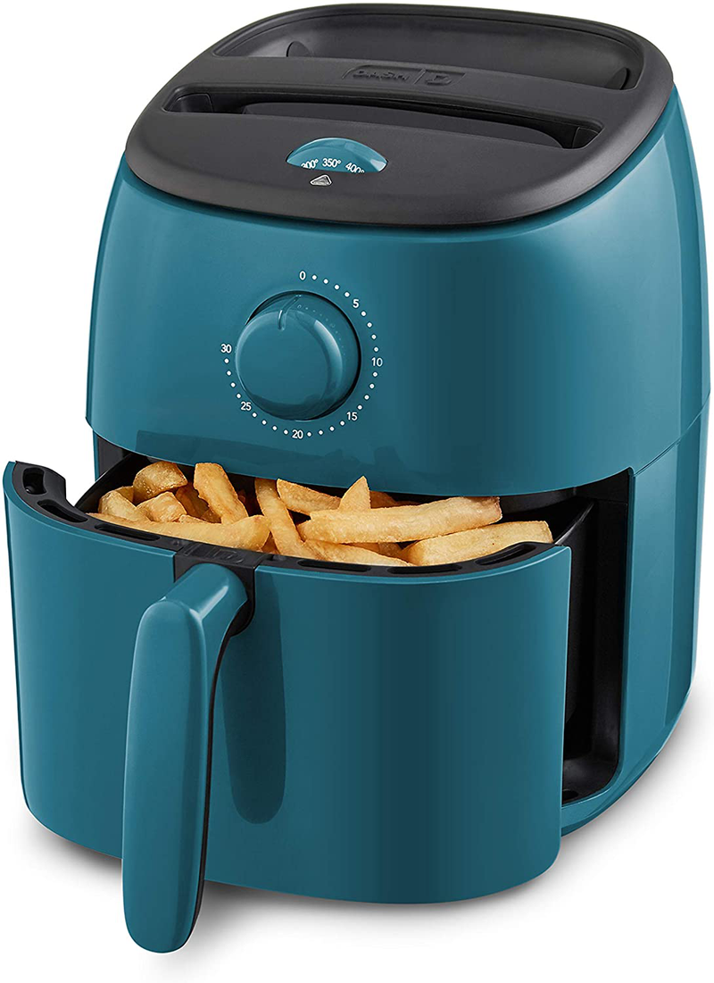 Dash DCAF200GBGY02 Tasti Crisp Electric Air Fryer Oven Cooker with Temperature Control, Non-stick Fry Basket, Recipe Guide + Auto Shut Off Feature, 1000-Watt, 2.6Qt, Grey Home & Garden > Kitchen & Dining > Kitchen Tools & Utensils > Kitchen Knives Dash Teal 2.6Qt 