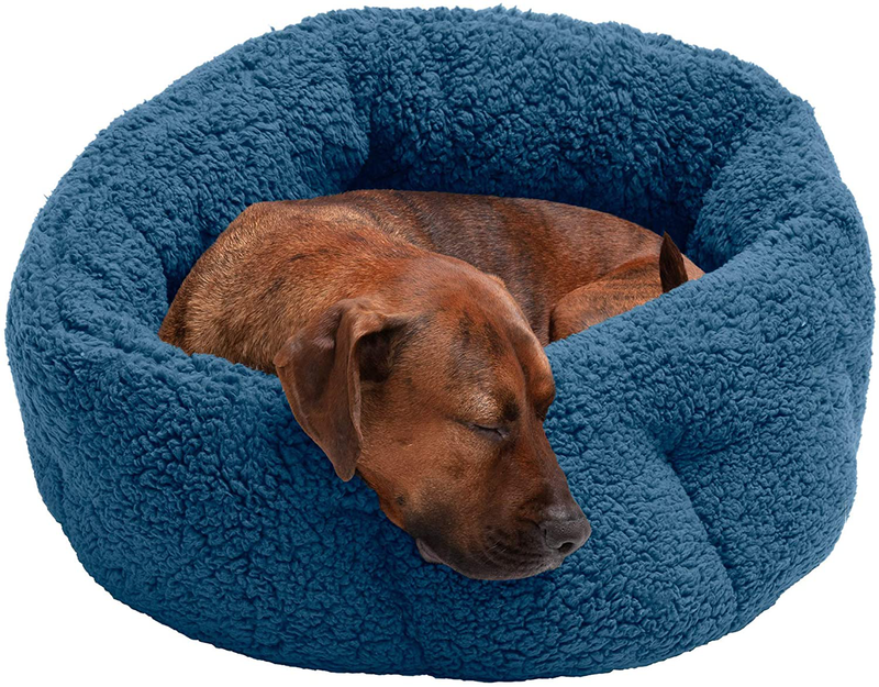 Furhaven Cozy Pet Beds for Dogs and Cats - Hi Lo Thermal Cuddler Dog Bed, Minky Plush and Velvet Calming Hug Bed - Multiple Colors and Sizes