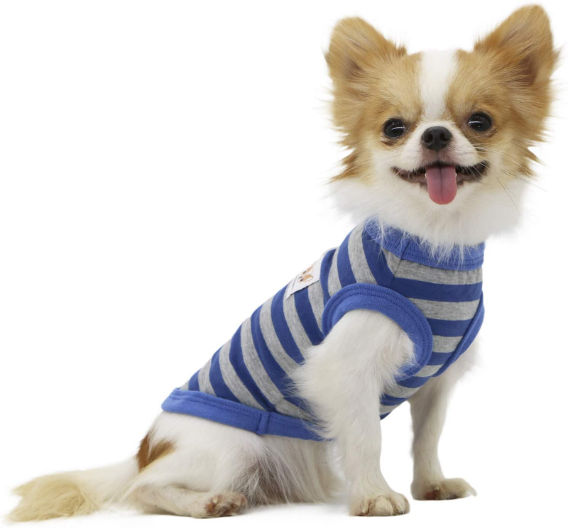 LOPHIPETS 100% Cotton Striped Dog Shirts for Puppy Small Dogs Chihuahua Animals & Pet Supplies > Pet Supplies > Dog Supplies > Dog Apparel LOPHIPETS Blue and Gray Strips Small (Pack of 1) 