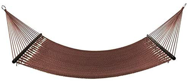 Project One 10FT Polyester Soft-Spun Rope Hammock, 51inch Large Double Wide Two Person with Spreader Bars - for Outdoor Patio, Yard, and Porch (Mocha)