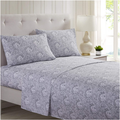 Mellanni California King Sheets - Hotel Luxury 1800 Bedding Sheets & Pillowcases - Extra Soft Cooling Bed Sheets - Deep Pocket up to 16" - Wrinkle, Fade, Stain Resistant - 4 PC (Cal King, Persimmon) Home & Garden > Linens & Bedding > Bedding Mellanni Paisley Gray King 