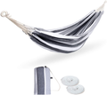 ROOITY Double Hammock Brazilian Hammocks with Portable Carrying Bag,Soft Woven Fabric, Up to 450 Lbs Hanging for Patio,Trees,Garden,Backyard,Porch,Outdoor and Indoor XXX-Large Brown&Grey Stripe Home & Garden > Lawn & Garden > Outdoor Living > Hammocks ROOITY Grey-white  