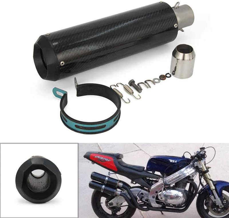JFG RACING Slip on Exhaust 1.5-2 Inlet Stainelss Steel Muffler with Moveable DB Killer for Dirt Bike Street Bike Scooter ATV Racing  JFG RACING K  