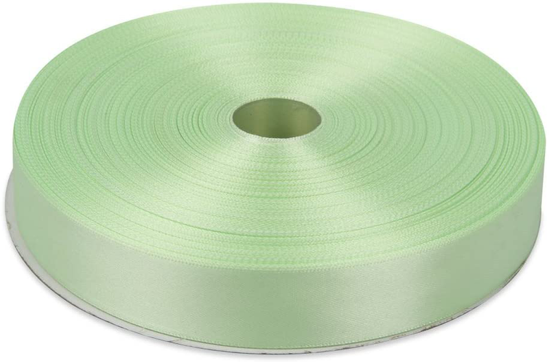 Topenca Supplies 3/8 Inches x 50 Yards Double Face Solid Satin Ribbon Roll, White Arts & Entertainment > Hobbies & Creative Arts > Arts & Crafts > Art & Crafting Materials > Embellishments & Trims > Ribbons & Trim Topenca Supplies Light Green 1" x 50 yards 