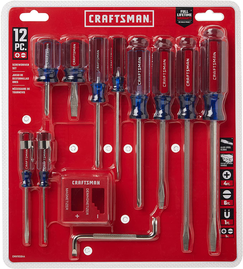 CRAFTSMAN Screwdriver Set, Assorted, 12-Piece (CMHT65044) Hardware > Tools > Tool Sets > Hand Tool Sets Craftsman   