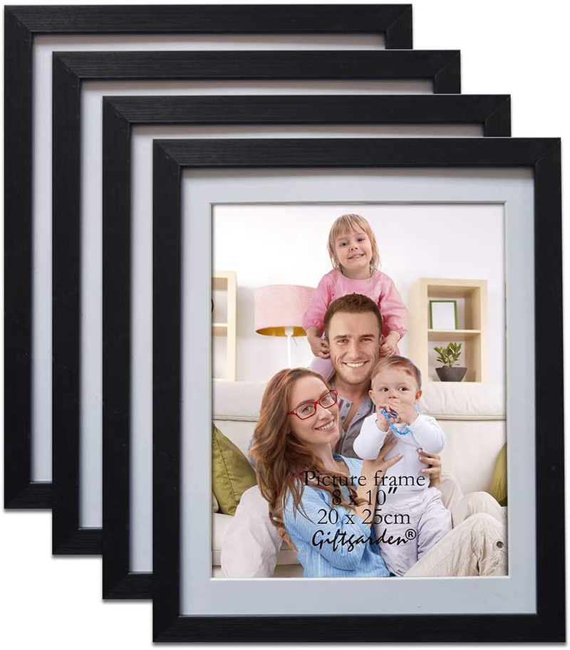 Giftgarden 8x10 Picture Frame Black with Mat, Matted to 8 x 10’ Photo for Wall or Tabletop Decor, Set of 4 Home & Garden > Decor > Picture Frames Giftgarden 8x10  