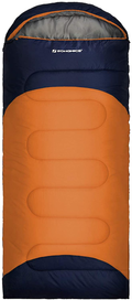 SONGMICS Camping Sleeping Bag for Adults Teens, Backpacking Hiking Traveling, Warm and Cold Weather 3 Seasons, Compact Lightweight Waterproof, Indoor and Outdoor, with Compression Sack Sporting Goods > Outdoor Recreation > Camping & Hiking > Sleeping Bags SONGMICS Navy Blue and Orange  