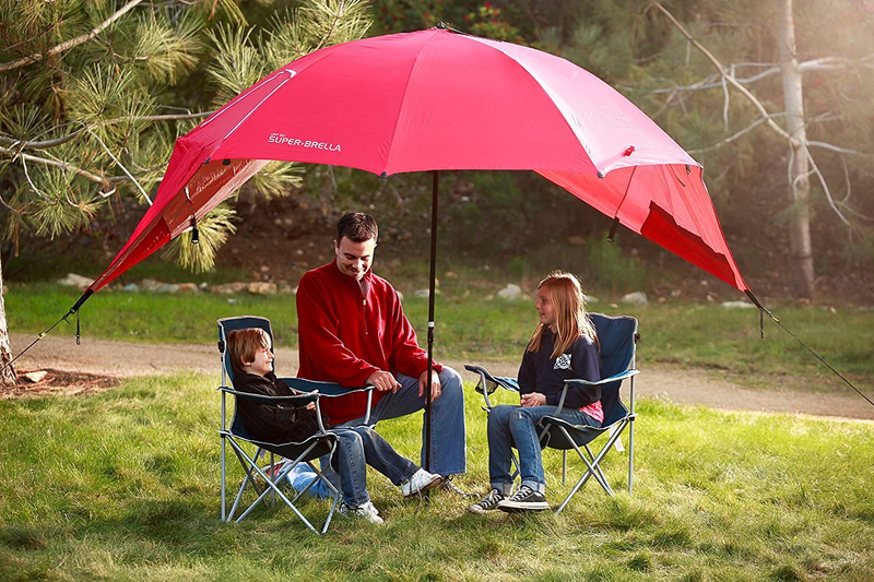 Super-Brella SPF 50+ Sun and Rain Canopy Umbrella for Beach and Sports Events, 8-Foot