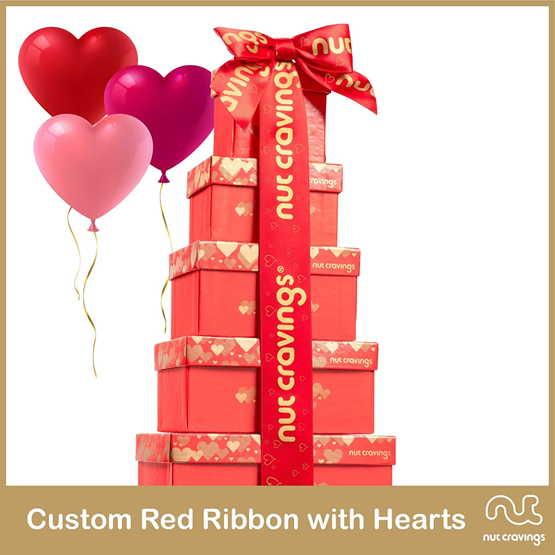 Dried Fruit & Nuts Gift Basket Red Tower + Ribbon (12 Piece Set) Valetines Day 2022 Idea Food Arrangement Platter, Birthday Care Package Variety, Healthy Kosher Snack Box for Adults Prime Home & Garden > Decor > Seasonal & Holiday Decorations Nut Cravings   