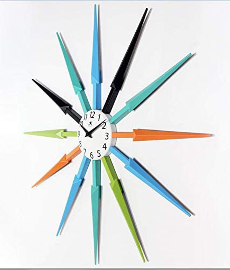 Infinity Instruments Celeste Multi-Color Mid Century Starburst Wall Clock, 25 inch, Multicolored Home & Garden > Decor > Clocks > Wall Clocks Infinity Instruments   