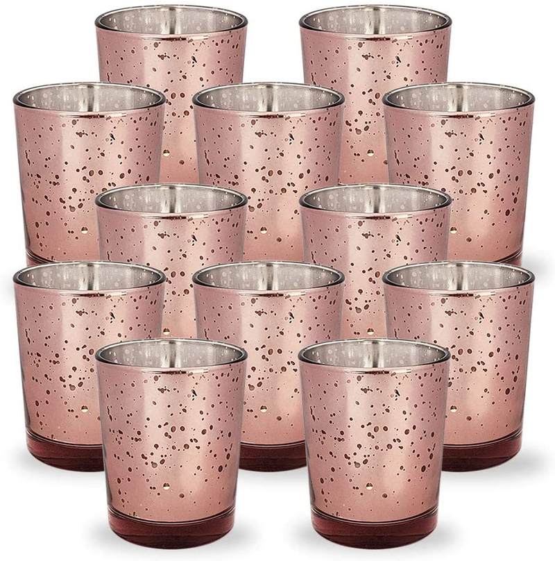 Just Artifacts 2.75-Inch Speckled Mercury Glass Votive Candle Holders (12pcs, Silver) Home & Garden > Decor > Home Fragrance Accessories > Candle Holders Just Artifacts Marsala  