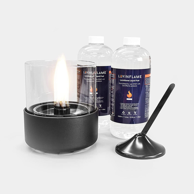LOVINFLAME Passion Glass Candle with Ethanol-Free Fuel | Minimizes Risks of Flare-ups, Clean-Burning, Wind-Resistant, Indoor and Outdoor Fire Bowl, Portable Tabletop Fireplace (Deluxe) Home & Garden > Lighting Accessories > Oil Lamp Fuel LOVINFLAME Deluxe  