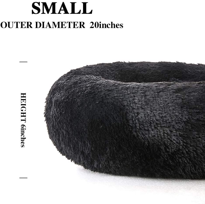 Sunstyle Home Soft Plush round Pet Bed for Cats or Small Dogs Cat Bed Self Warming Autumn Winter Indoor Sleeping Cozy Pet Bed for Small Dogs and Cats Donut anti Slip Bottom Animals & Pet Supplies > Pet Supplies > Cat Supplies > Cat Beds SunStyle Home   