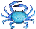 LiffyGift Metal Crab Wall Sculptures Outdoor Beach Theme Coastal Glass Art Outside Hanging Decorations for Pool or Patio, Indoor Bathroom Home & Garden > Decor > Artwork > Sculptures & Statues LIFFY Crab  
