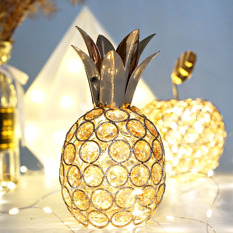 SmilingTown Pineapple Table Centerpiece Decor Handmade Crystal Hollow Fruit Candle Holder Ornament Decor Home Party Camping Wedding Festival Bar Decor Gold (Pineapple) Home & Garden > Decor > Home Fragrance Accessories > Candle Holders SmilingTown   