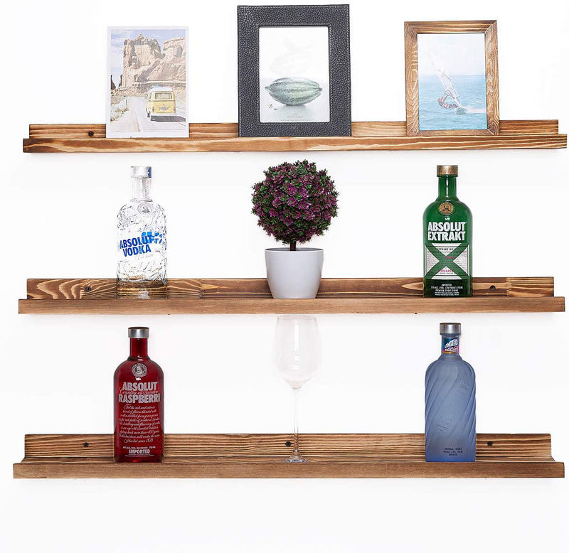 Set of 2 Picture Display Wall Ledge Shelf, Floating Shelves for Home Decoration ( Rustic Wood, 24 Length) Furniture > Shelving > Wall Shelves & Ledges AZSKY 36in set 3  
