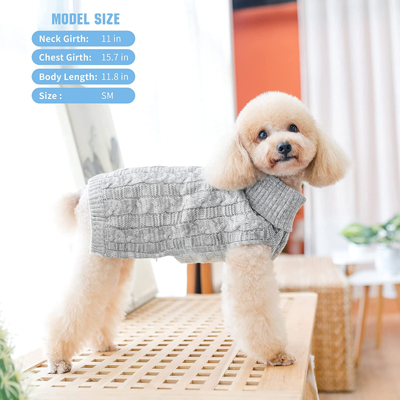PUPTECK Dog Winter Sweaters - Classic Cold Days Dog Coat Knitted Clothes Soft Warm for Small Medium Large Dogs Indoor Outdoor Wearing