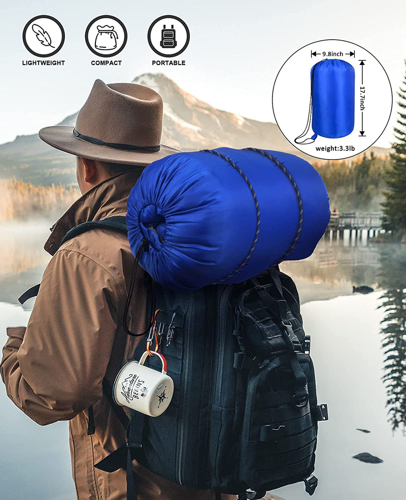 Sleeping Bag, GIGRIN Comfortable Sleeping Bags for Adults Mens Womens Boys Girls, Lightweight Camping Equipment Tear Resistant for Hiking Backpacking Camping, Big and Tall Sporting Goods > Outdoor Recreation > Camping & Hiking > Sleeping Bags GIGRIN   