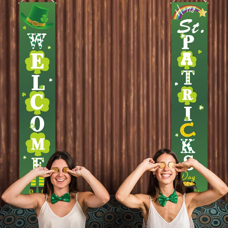 DAZONGE St. Patrick'S Day Decorations | Lucky St. Patty'S Day Welcome Signs for Porch/Front Door/Home Decor | St. Patrick'S Day Party Accessory Arts & Entertainment > Party & Celebration > Party Supplies Dazonge   