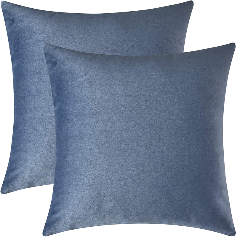 Mixhug Decorative Throw Pillow Covers, Velvet Cushion Covers, Solid Throw Pillow Cases for Couch and Bed Pillows, Burnt Orange, 20 x 20 Inches, Set of 2 Home & Garden > Decor > Chair & Sofa Cushions Mixhug Steel Blue 18 x 18 Inches, 2 Pieces 