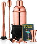 Cocktail Shaker Set Drink Mixer // 8-piece Portable Bartender Kit with 24oz Martini Shaker Bar Tool Set // 2 Pourers // Muddler // Jigger // Mixing Spoon // Velvet Bag // Built-in Strainer (Silver) Home & Garden > Kitchen & Dining > Barware Modern Mixology 3.Copper  