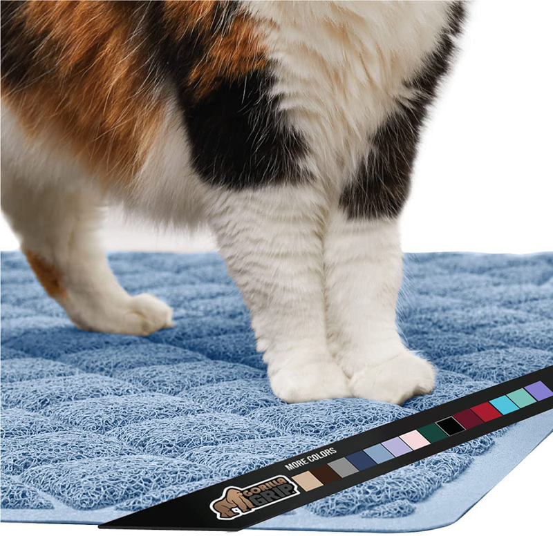 Gorilla Grip Ultimate Cat Litter Mat, Cleaner Floors, Less Waste, Soft on Kitty Paws, Easy Clean Trapper, Large Size Liner Trap Mats, Scatter Control, Traps Mess from Box, Accessories for Cats Animals & Pet Supplies > Pet Supplies > Cat Supplies > Cat Litter Gorilla Grip Light Blue Large (35" x 23") 