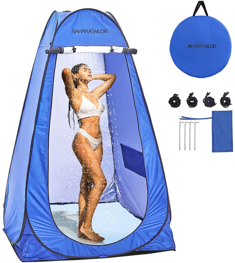Sahara Sailor Pop up Tent, Great Pop up Camper Accessory as Portable Outdoor Shower Tent like Home Bathroom or Privacy Tent for Dressing Changing, like Mini Tailgate Tent Sukkah Kit - UPF40+ with Bag Sporting Goods > Outdoor Recreation > Camping & Hiking > Portable Toilets & Showers Sahara Sailor   