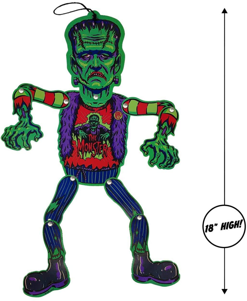 Retro-a-go-go Ghoulsville 7" Mini Monster Display Mask and 18" Jointed Hanging Monster Wall Decor in Retro Window Box (Little Frankie) Home & Garden > Decor > Artwork > Sculptures & Statues Retro-a-go-go   