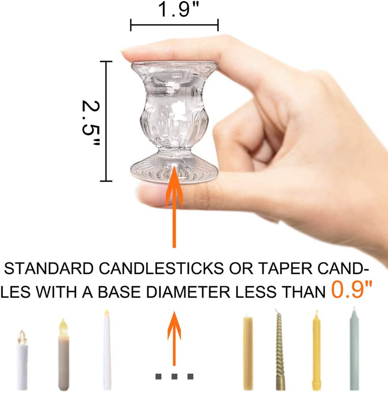 Letine Candlestick Holders Set of 12 - 2.5" H Taper Candle Holders Bulk - Clear Glass Candle Holder for Windowsill, Wedding & Festival Home & Garden > Decor > Home Fragrance Accessories > Candle Holders LETINE   