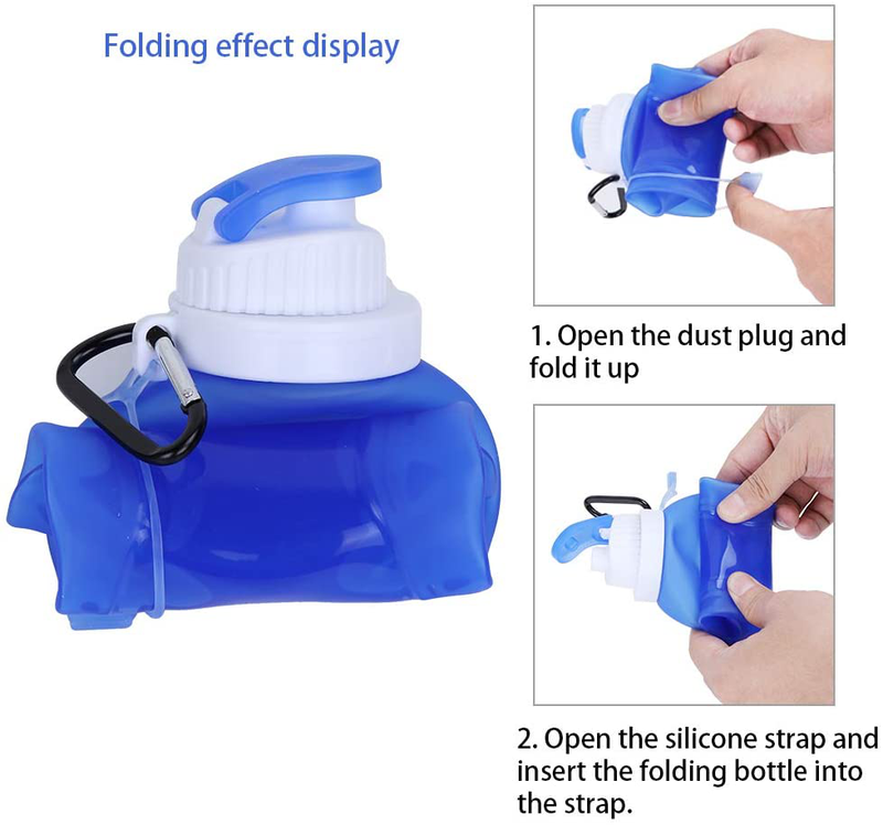 Collapsible Water Bottle, McoMce Portable Folding Bottle & Water Bottle with Clip for Backpack, Foldable Water Bottle BPA Free, 2 Pcs Sport Bottle Water Squeeze Collapble Watterbottles Sporting Goods > Outdoor Recreation > Winter Sports & Activities MCOMCE   