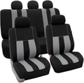 FH Group FB036BLACK115 Seat Cover (Airbag Compatible and Split Bench Black) Vehicles & Parts > Vehicle Parts & Accessories > Motor Vehicle Parts > Motor Vehicle Seating FH Group Gray  
