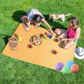 Khservise Lightweight Waterproof Large Picnic & Beach Blanket Rug Handy Mat Tote Plus Thick Dual Layers Waterproof and Easy Clean-up Picnic Mat for Family,Friends, Kids, 79"x77" (Yellow-White) Home & Garden > Lawn & Garden > Outdoor Living > Outdoor Blankets > Picnic Blankets Khservise 02 Yellow-white  