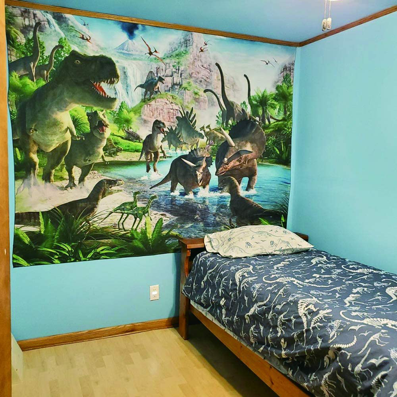 Sevendec Dinosaur Tapestry Wall Hanging Wild Anicient Animals Wall Tapestry Tropical Jurassic Nature Wall Decor for Children Bedroom Living Room Dorm W59 x L51 Home & Garden > Decor > Artwork > Decorative Tapestries Sevendec   