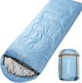RYONGII Sleeping Bags 32℉ for Adults Teens - 4 Seasons Portable Compressionlightweight Waterproof Youth for Indoor & Outdoor, Waterproof, Backpacking and Outdoors Hiking Sporting Goods > Outdoor Recreation > Camping & Hiking > Sleeping Bags RYONGII Sky Blue / Left Zip  
