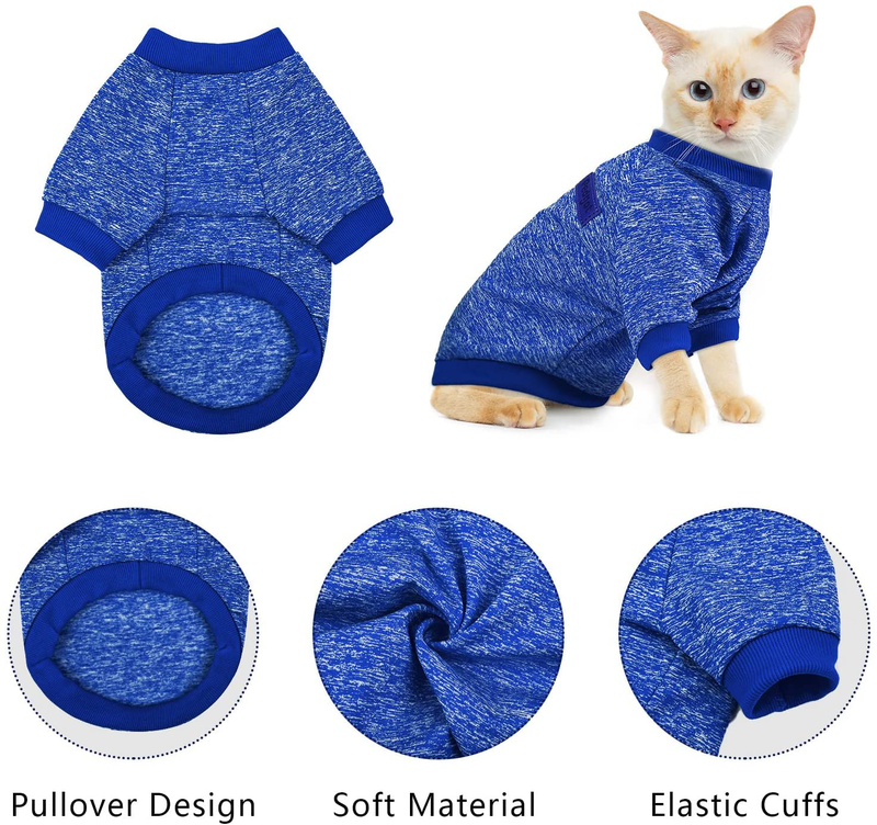 Pedgot 3 Pack Winter Dog Clothes Set Dog Hoodies with Pocket Dog Knitwear Sweater Dog Fleece Vest Pullover Dog Coat Cozy Dog Outfit for Dogs and Cats