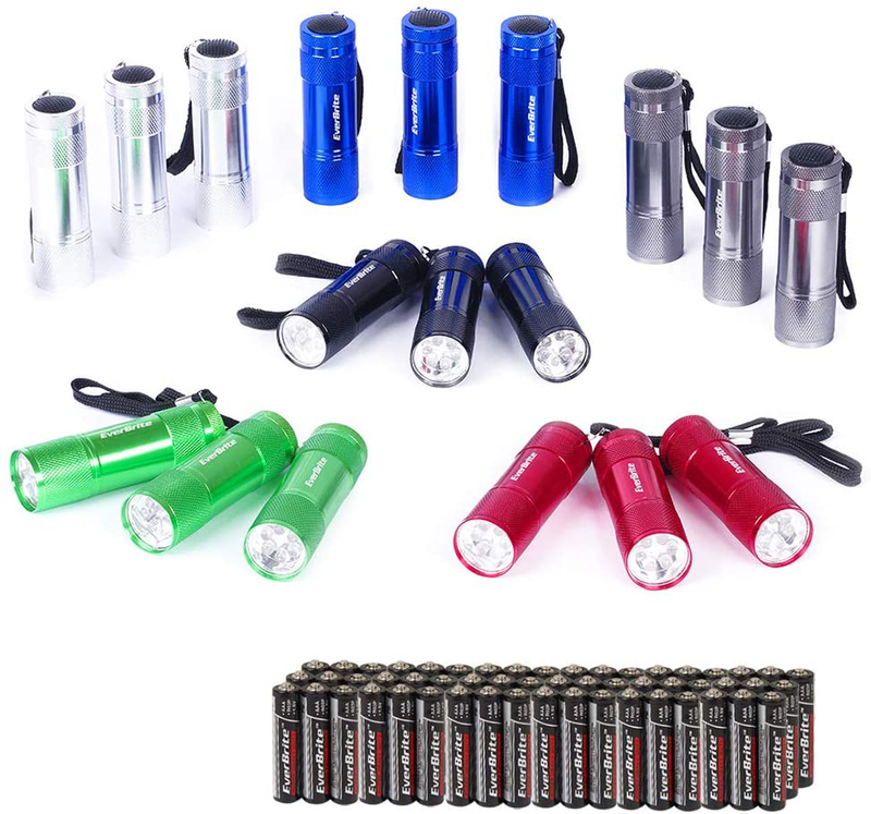 EverBrite 18-pack Mini LED Flashlight Set - Portable Flashlights Ideal for Hurricane Supplies Camping, Night Reading, Cycling, BBQ, Party, Backpacking - Includes Lanyard & 54 x AAA Batteries Hardware > Tools > Flashlights & Headlamps > Flashlights EverBrite 18 Pack  