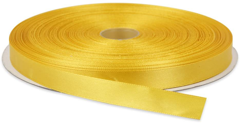 Topenca Supplies 3/8 Inches x 50 Yards Double Face Solid Satin Ribbon Roll, White Arts & Entertainment > Hobbies & Creative Arts > Arts & Crafts > Art & Crafting Materials > Embellishments & Trims > Ribbons & Trim Topenca Supplies Dark Yellow 3/8" x 50 yards 