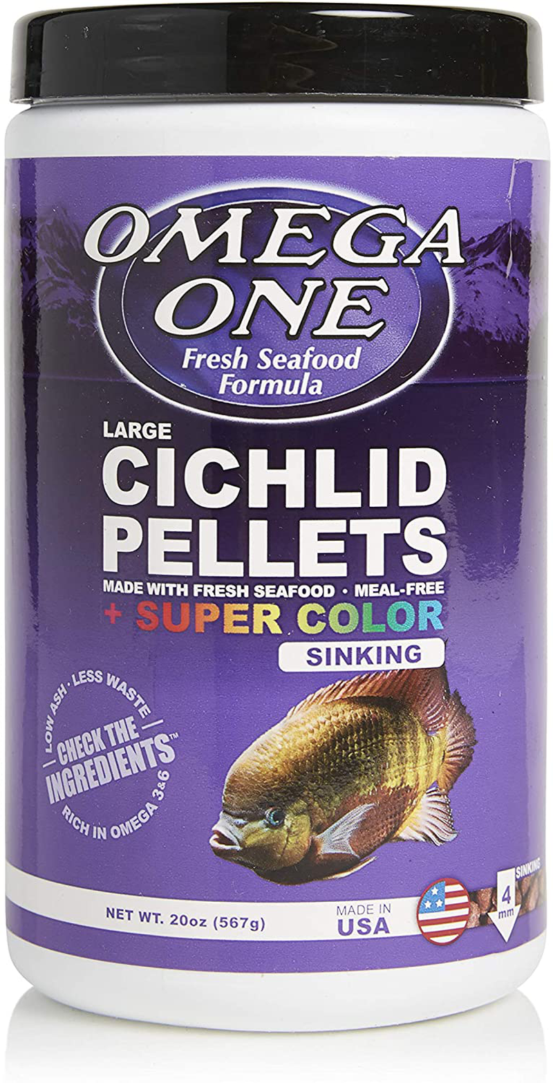 Omega One Super Color Sinking Cichlid Pellets, 4mm Large Pellets Animals & Pet Supplies > Pet Supplies > Fish Supplies > Fish Food Omega One 1.25 Pound (Pack of 1)  