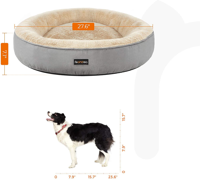 FEANDREA Dog Bed, Donut Cat Bed, Washable Pet Sofa, Anti-Slip, Round Animals & Pet Supplies > Pet Supplies > Dog Supplies > Dog Beds FEANDREA   