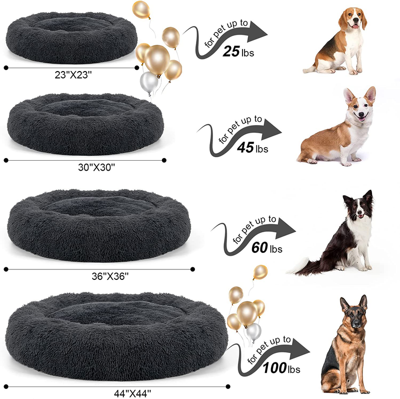 Dog Bed, Calming Cat Bed, Upgraded Thick Pet Donut Cuddler, Detachable Washable Cozy Bed with Anti-Slip & Water-Resistant Bottom, Pet Cushion Bed for Small Medium Large X-Large Dog or Cat Animals & Pet Supplies > Pet Supplies > Dog Supplies > Dog Beds Arien   