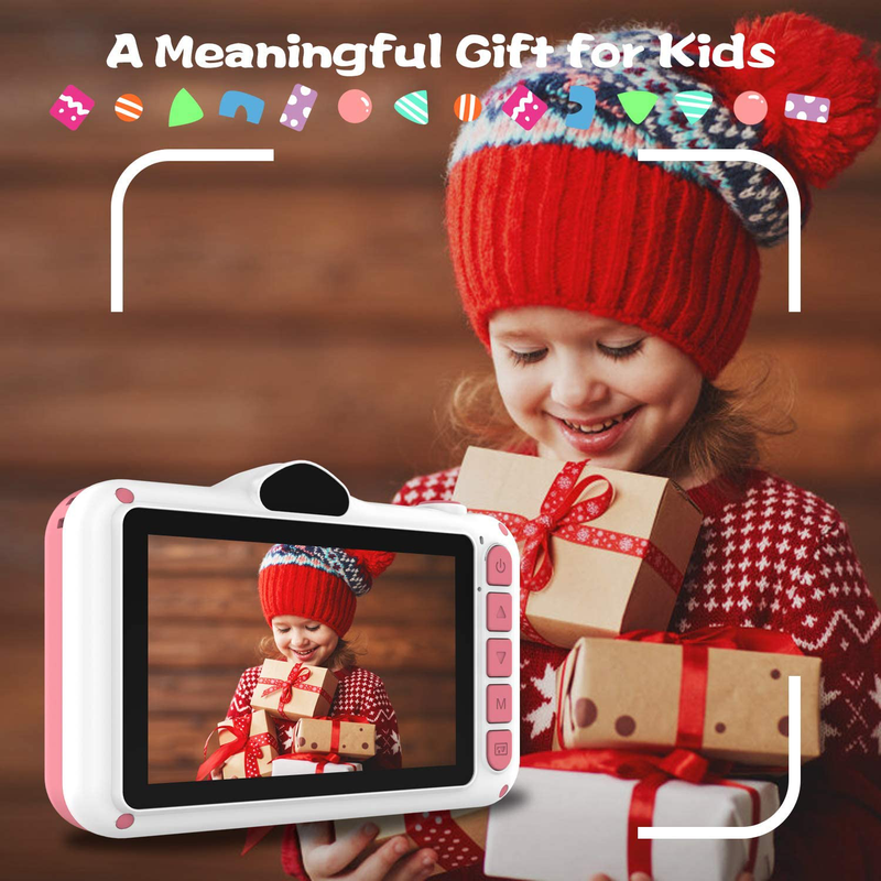 WOWGO Kids Digital Camera - 12MP Children's Selfie Camera with 3.5 Inches Large Screen for Boys and Girls,1080P Rechargeable Electronic Camera with 32GB TF Card Cameras & Optics > Cameras > Digital Cameras WOWGO   