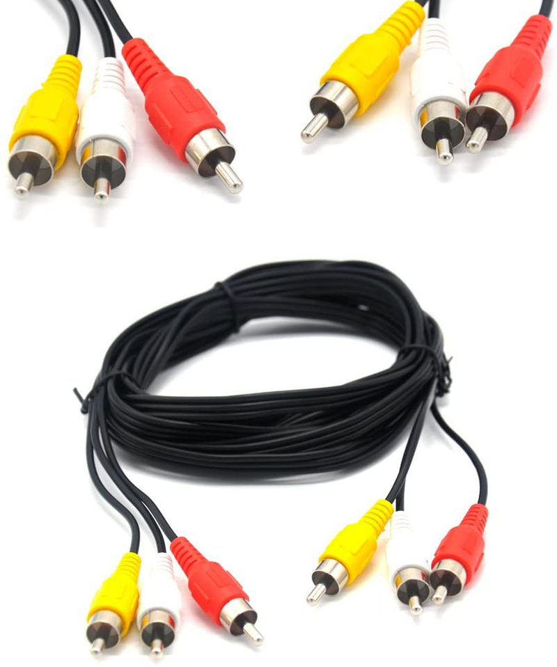 Padarsey RCA 10FT Audio/Video Composite Cable DVD/VCR/SAT Yellow/White/red connectors 3 Male to 3 Male Electronics > Electronics Accessories > Cables > Audio & Video Cables Padarsey 10ft Male to Male  