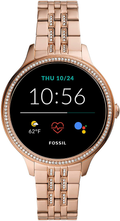 Fossil Women's Gen 5E 42mm Stainless Steel Touchscreen Smartwatch with Speaker, Heart Rate, Contactless Payments and Smartphone Notifications Apparel & Accessories > Jewelry > Watches Fossil Rose Gold Glitz  