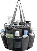Mesh Shower Caddy Basket with 8 Storage Pockets, Portable Shower Tote Bag Hanging Swimming Pool, Toiletry Bathroom Organizer for College Dorm Room Essentials for Girls and Boys (1, Golden Dots) Sporting Goods > Outdoor Recreation > Camping & Hiking > Portable Toilets & Showers Hommtina White Leopard 1 