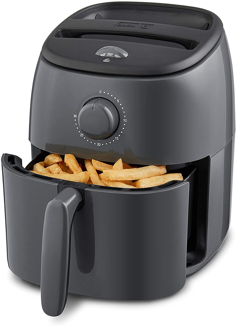 Dash DCAF200GBGY02 Tasti Crisp Electric Air Fryer Oven Cooker with Temperature Control, Non-stick Fry Basket, Recipe Guide + Auto Shut Off Feature, 1000-Watt, 2.6Qt, Grey Home & Garden > Kitchen & Dining > Kitchen Tools & Utensils > Kitchen Knives Dash Grey 2.6Qt 