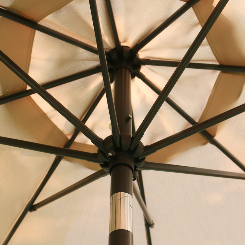 Sunnyglade 9Ft Patio Umbrella Outdoor Table Umbrella with 8 Sturdy Ribs (Tan) Home & Garden > Lawn & Garden > Outdoor Living > Outdoor Umbrella & Sunshade Accessories Sunnyglade   