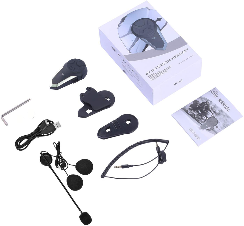 THOKWOK Motorcycle Bluetooth Intercom,BT-S3 1000m Helmet Bluetooth Headset, Motorcycle Bluetooth Communication System for Ski/ATV/Dirt Bike/Off Road Up to 3 Riders(Boom Microphone, Pack 1)  THOKWOK   