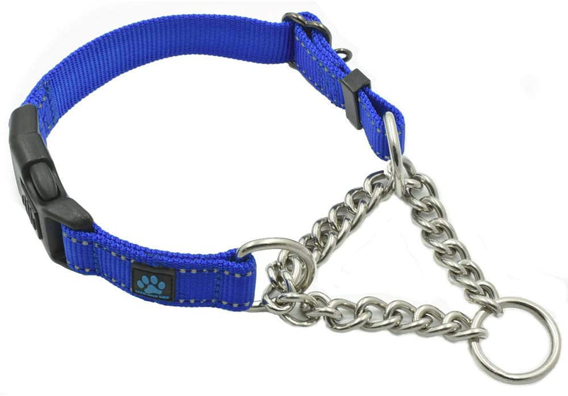 Max and Neo Stainless Steel Chain Martingale Collar - We Donate a Collar to a Dog Rescue for Every Collar Sold Animals & Pet Supplies > Pet Supplies > Dog Supplies Max and Neo BLUE Medium (Pack of 1) 