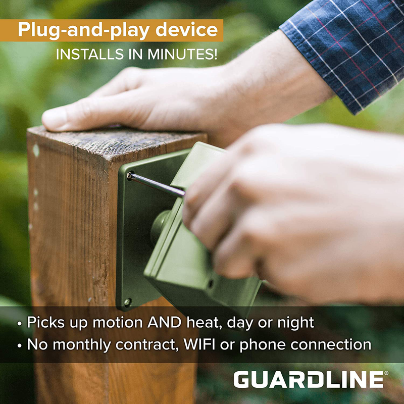 Guardline Wireless Driveway Alarm - 4 Motion Detector Alarm Sensors & 1 Receiver, 500 Foot Range, Weatherproof Outdoor Security Alert System for Home & Property