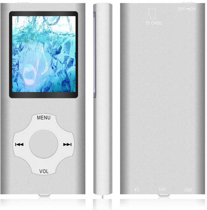 MP3 Player / MP4 Player, Hotechs MP3 Music Player with 32GB Memory SD Card Slim Classic Digital LCD 1.82'' Screen Mini USB Port with FM Radio, Voice Record Electronics > Audio > Audio Players & Recorders > MP3 Players Hotechs. Silver  